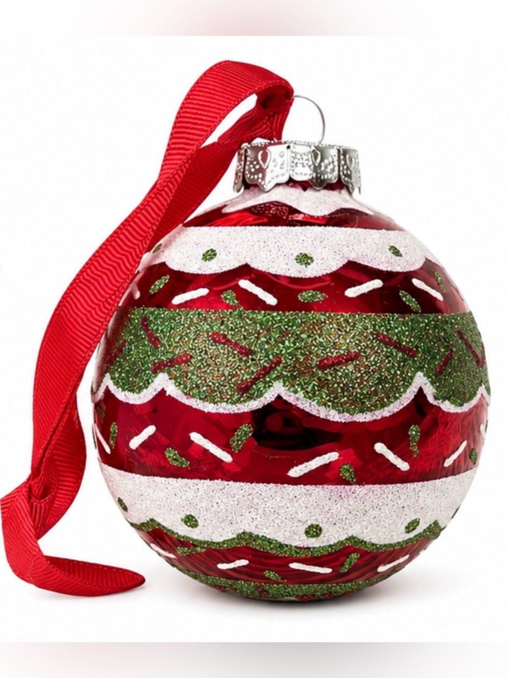 Vintage Glass Multicolor Christmas Tree Bulb Ball Ornament Sparkle